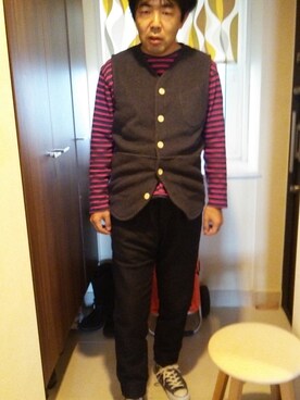 「SAINT JAMES（セントジェームス）のアイテム」を使った、Jigenさん（メンズ・168cm）の秋コーディネート