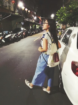 「STYLE」｜「アイテム（チュニック）」を使った、志薇 jimiさん（レディース・156cm）の夏コーディネート