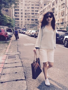 「shorts」｜「アイテム（その他）」を使った、AliceChenさん（レディース・163cm）の春コーディネート