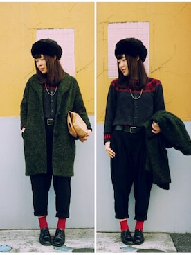 「HAVERSACK」｜ひらの まなみさん（レディース・160cm）の冬コーディネート