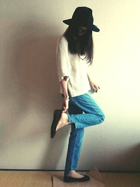 「GLOBAL WORK（グローバルワーク）のフェルトナカオレＨＡＴ/565115（ハット）」を使った、ena... ◡̈ ⋆♬*さん（レディース・167cm）の秋コーディネート