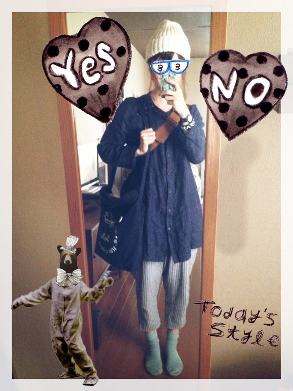 「Samansa Mos2の綿麻綾織サルエルパンツ（その他パンツ、ブルー系）」を使った、かおこ☻さん（レディース・167cm）の夏コーディネートの1枚目の写真