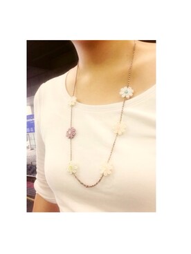 「NICE CLAUP（ナイスクラップ）のアイテム（アクセサリー）」を使った、mako ♡さん（レディース・158cm）の夏コーディネート