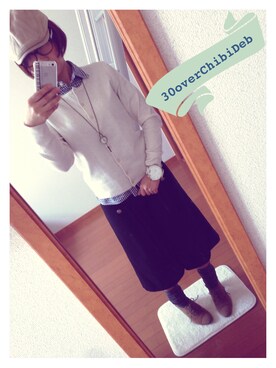「大ぶりアクセサリー」｜「アイテム（腕時計）」を使った、30overChibiDebuさん（レディース・153cm）の春コーディネート