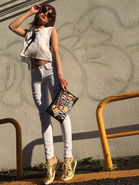 「WILDFOX（ワイルドフォックス）のアイテム（トップス）」を使った、Annaさん（レディース・165cm）の夏コーディネート