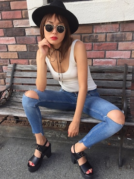 「EVRIS（エヴリス）のアイテム」を使った、Annaさん（レディース・165cm）の夏コーディネート