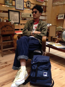 「MADDEN（メデン）のアイテム」を使った、どき しょうたさん（メンズ・180cm）の夏コーディネート