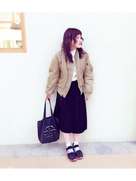 「Marc by Marc Jacobs（マークバイマークジェイコブス）のアイテム（バッグ）」を使った、ジーさんさん（レディース・161cm）の冬コーディネート
