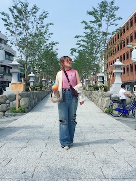 「CHEAP MONDAY（チープマンデイ）のアイテム（サングラス）」を使った、ジーさんさん（レディース・161cm）の夏コーディネート