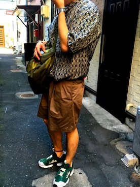 「Scye（サイ）のアイテム（チノパンツ）」を使った、Shotaroさん（メンズ・173cm）の夏コーディネート