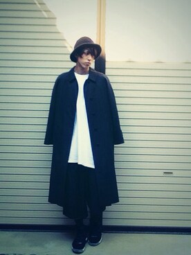 「KANGOL（カンゴール）のアイテム（ハット、ブラック系）」を使った、ゆーすけさん（メンズ・172cm）の秋コーディネート