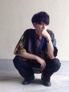 「usedのアイテム（シャツ/ブラウス、その他）」を使った、ゆーすけさん（メンズ・172cm）の夏コーディネート