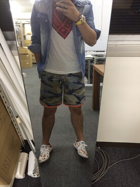 「GIVENCHY（ジバンシイ）のアイテム」を使った、Nameless TSUCHIYAさん（メンズ・170cm）の夏コーディネート