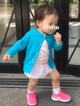 「PETIT BATEAU（プチバトー）のアイテム（キャミソール）」を使った、honoさん（キッズ・80cm）の夏コーディネート