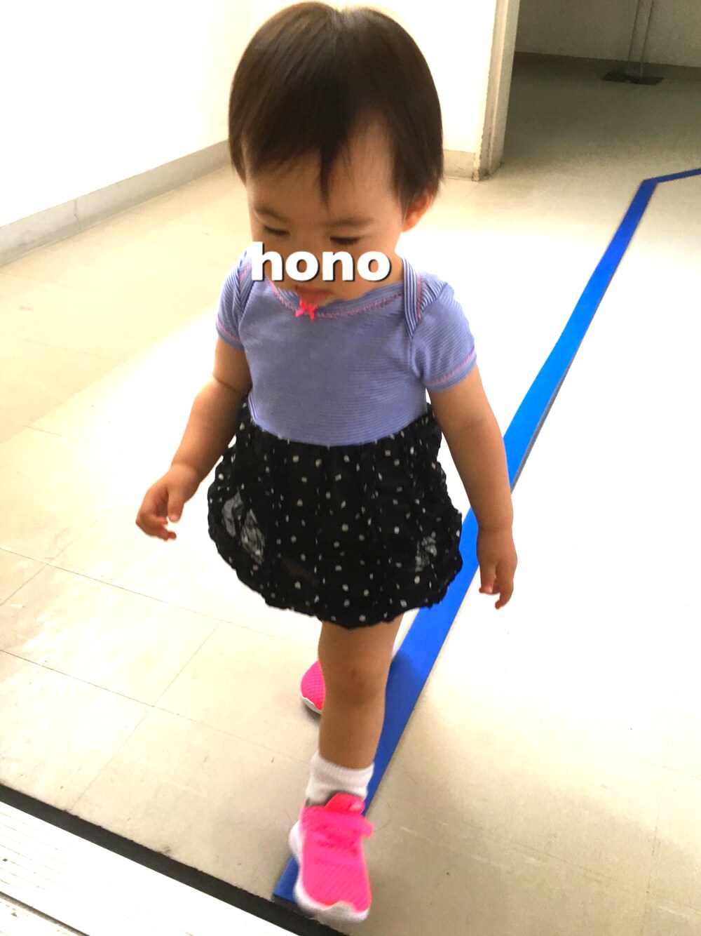 「プチバトー、リメイク、夏、1歳4ヶ月」｜「リメイクのアイテム（ワンピース、ブルー系）」を使った、honoさん（キッズ・80cm）の夏コーディネートの1枚目の写真