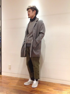 「SHIPS JET BLUE（シップスジェットブルー）のアイテム（チェスターコート）」を使った、竹爪さん（メンズ・173cm）の冬コーディネート