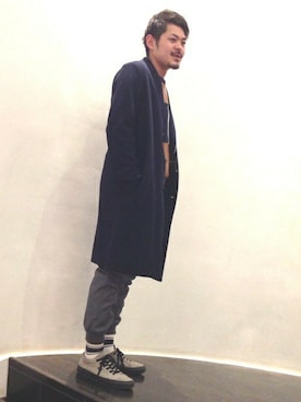 「ﾉｰｶﾗｰﾁｪｽﾀｰｺｰﾄ」｜竹爪さん（メンズ・173cm）の冬コーディネート
