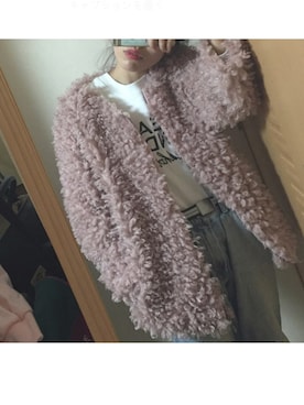 「cheap monday」｜「アイテム（ダウンジャケット/コート）」を使った、omori  mihoさん（レディース・162cm）の冬コーディネート