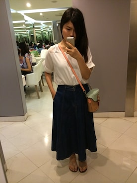 「ALDO（アルド）のアイテム（ショルダーバッグ）」を使った、Annabellaさん（レディース・158cm）の夏コーディネート