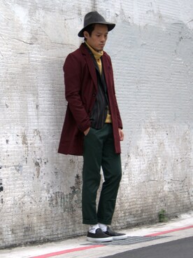 「plain-me（プレインミー）のアイテム（パンツ）」を使った、plain-me_xmさん（メンズ・178cm）の冬コーディネート