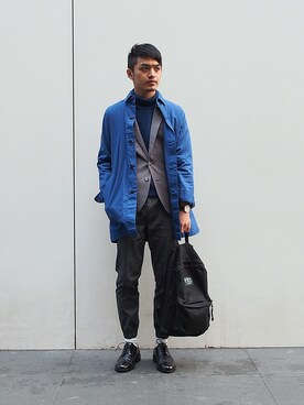 「plain-me（プレインミー）のアイテム（シューズ）」を使った、plain-me_xmさん（メンズ・170cm）の冬コーディネート