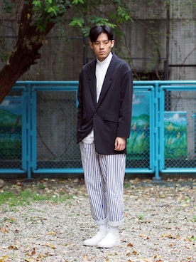 「plain-me（プレインミー）のアイテム（その他）」を使った、plain-me_xmさん（メンズ・178cm）の春コーディネート