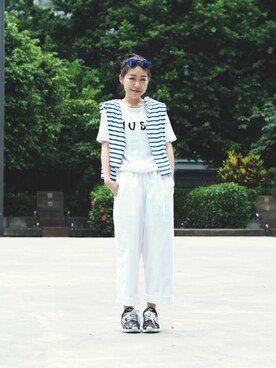 「plain-me（プレインミー）のアイテム（パンツ）」を使った、plain-me_xmさん（レディース・158cm）の夏コーディネート