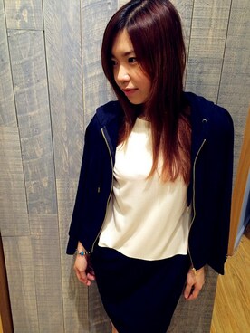 「skirt」｜「アイテム（その他アウター）」を使った、zoeさん（レディース・160cm）の秋コーディネート