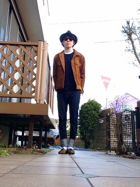 「カモ柄」｜「アイテム（ブルゾン）」を使った、ichiさん（メンズ・169cm）の春コーディネート