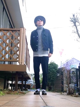 「グレーのタートルネック」｜ichiさん（メンズ・169cm）の春コーディネート