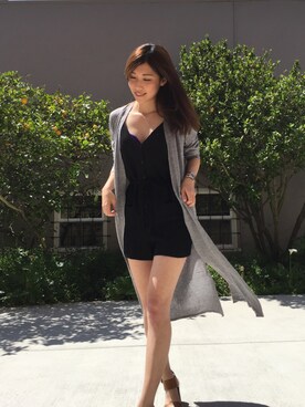 「TOPSHOP（トップショップ）のアイテム（オールインワン・サロペット、ブラック系）」を使った、Angela Maさん（レディース）の春コーディネート