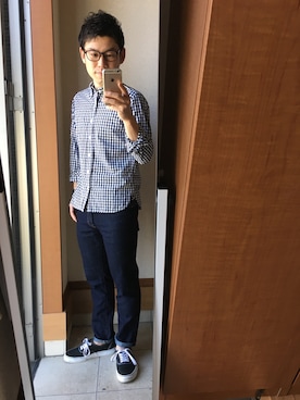 「無印良品（ムジルシリョウヒン）のアイテム（シャツ/ブラウス、その他）」を使った、TAKUYA#4さん（メンズ・167cm）の春コーディネート