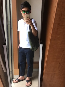 「UNIQLO（ユニクロ）のミラーグラス（サングラス、その他）」を使った、TAKUYA#4さん（メンズ・167cm）の夏コーディネート