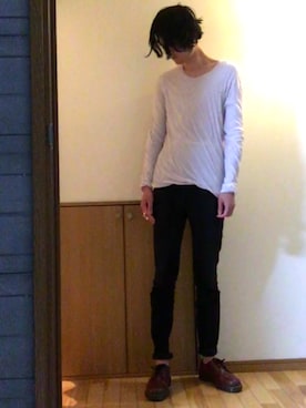 「ラッドミュージシャン」｜「アイテム（その他シューズ）」を使った、さかつさん（メンズ・184cm）の冬コーディネート