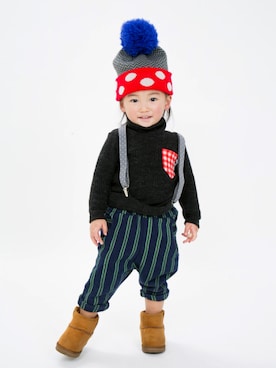 「MoL（モル）のアイテム（帽子）」を使った、yukiiiiさん（キッズ・80cm）の春コーディネート