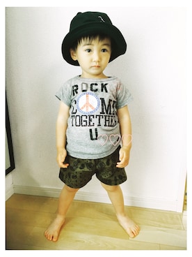 「MoL（モル）のアイテム（帽子）」を使った、yukiiiiさん（キッズ・90cm）の春コーディネート