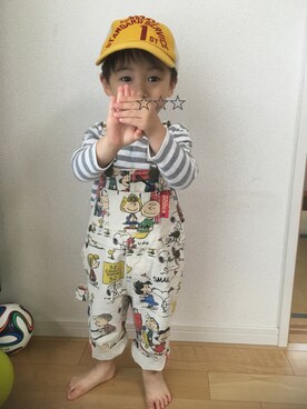 「BOOFOOWOO」｜「アイテム（オールインワン・サロペット）」を使った、yukiiiiさん（キッズ・90cm）の夏コーディネート