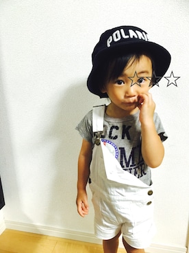 「MoL（モル）のアイテム（帽子）」を使った、yukiiiiさん（キッズ・90cm）の夏コーディネート