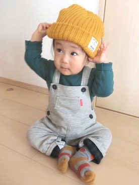 「KP BOY（ケーピーボーイ）のアイテム（トップス）」を使った、KOA🐨さん（キッズ・80cm）の秋コーディネート