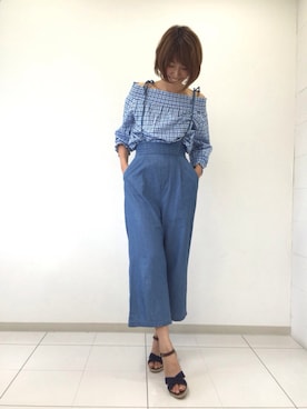 「シャーリング」｜Ruriさん（レディース・163cm）の夏コーディネート