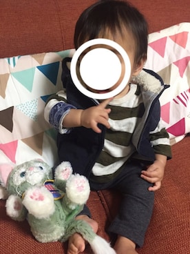 「ZARA KIDSのアイテム（ダウンベスト、ブラック系）」を使った、mika(・´｀Ｕさん（レディース）の秋コーディネート
