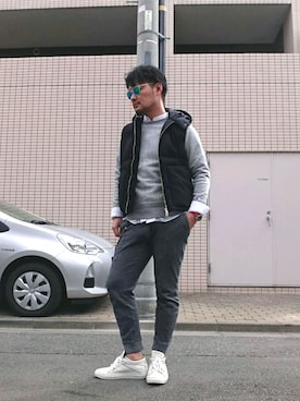 「DESIGNWORKS（デザインワークス）のアイテム（パンツ）」を使った、しゅーへさん（メンズ・173cm）の春コーディネート