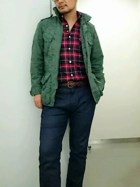 「ASPESI（アスペジ）のアイテム（ナイロンジャケット）」を使った、しゅーへさん（メンズ・173cm）の春コーディネート