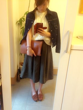 「ノースリーブニット」｜「アイテム（スラックス）」を使った、あさこさん（レディース・162cm）の秋コーディネート