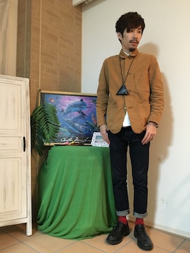 「アイテム（コインケース）」を使った、tsubasaさん（メンズ・172cm）の秋コーディネート