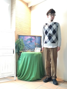 「アイテム（コインケース）」を使った、tsubasaさん（メンズ・172cm）の秋コーディネート