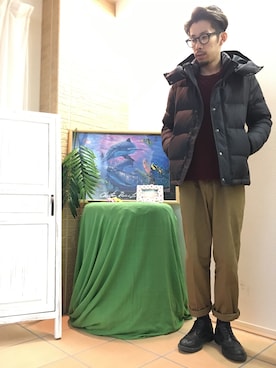 「Right-on（ライトオン）のアイテム（ダウンジャケット/コート）」を使った、tsubasaさん（メンズ・172cm）の冬コーディネート
