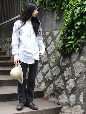 「fridge（フリッジ）のアイテム」を使った、望月貴太さん（メンズ・178cm）の春コーディネート