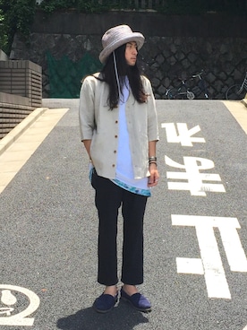 「fridgesetagaya」｜「アイテム（Tシャツ/カットソー）」を使った、望月貴太さん（メンズ・178cm）の夏コーディネート