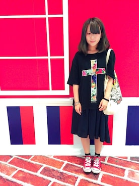 「B-SIDE（ビーサイド）のアイテム」を使った、Mizuumiさん（レディース・150cm）の夏コーディネート